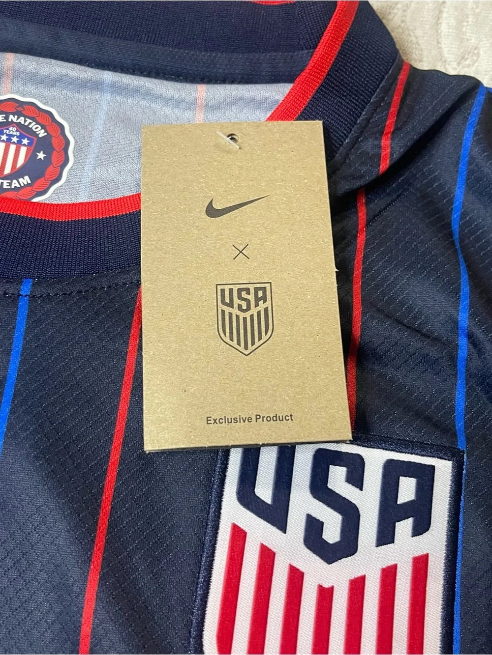 Nike USA USMNT Soccer Jersey Men’s XL Navy Blue Red Blue Striped Dri-FIT NWT